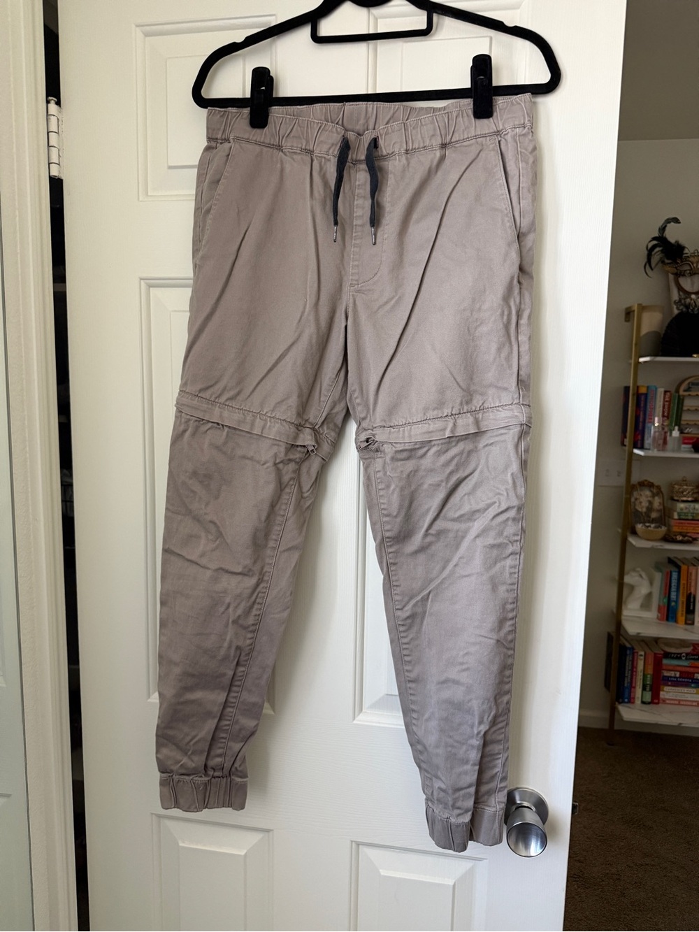 Bullhead Men's Cargo Jogger Pants + Zip Off Shorts - Taupe Gray